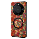 For Huawei Mate 60 Magnetic Phone Case Floral Pattern PU Leather TPU Protective Cover
