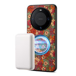 Magnetiskt mobilskal till Huawei Mate 60 Pro / 60 Pro+ blommönster PU-läder TPU-skyddsfodral