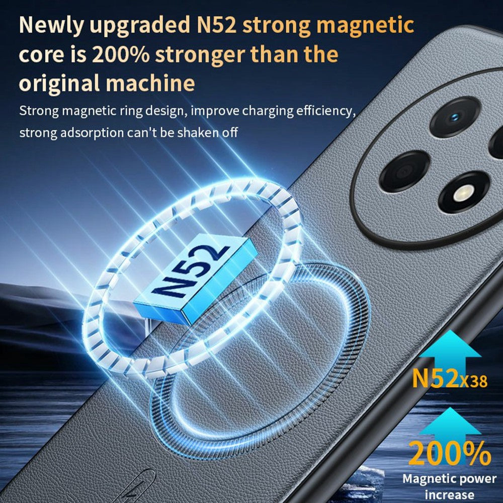 For Huawei Enjoy 90 Pro Max Magnetic Case Leather Coated TPU + PC Phone Cover