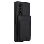 For Samsung Galaxy Z Fold3 5G Case Card Bag Kickstand Leather + PC Phone Cover with HD Screen Protector