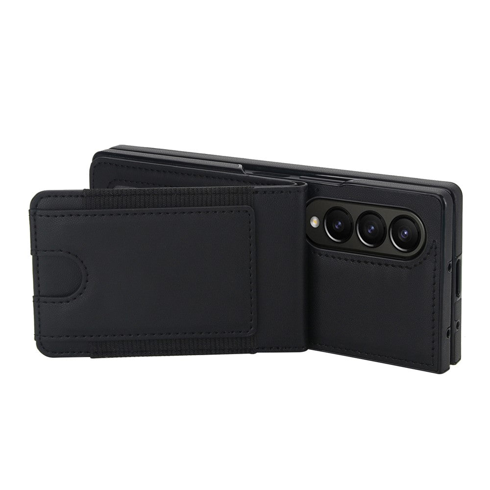 For Samsung Galaxy Z Fold3 5G Case Card Bag Kickstand Leather + PC Phone Cover with HD Screen Protector
