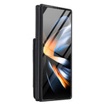 For Samsung Galaxy Z Fold4 5G Case Card Bag Kickstand Leather + PC Phone Cover with HD Screen Protector