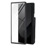 Til Samsung Galaxy Z Fold5 5G Etui Korttaske Støttefod Læder + PC Telefoncover med HD Skærmbeskytter