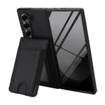 Til Samsung Galaxy Z Fold6 5G Etui Korttaske Støttefod Læder + PC Telefoncover med HD Skærmbeskytter