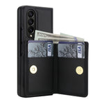 For Samsung Galaxy Z Fold4 5G Wallet Case Ring Holder PC PU Flip Phone Cover with HD Screen Protector