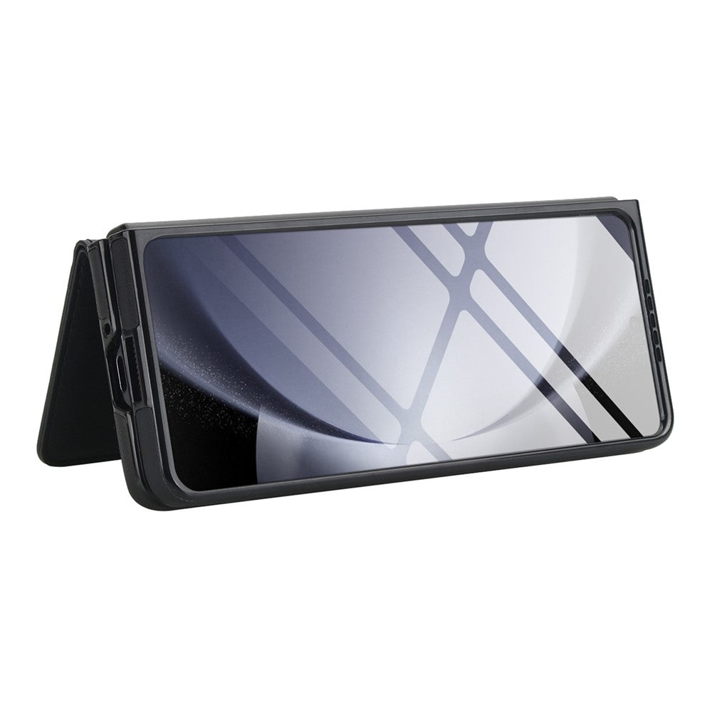 For Samsung Galaxy Z Fold4 5G Wallet Case Ring Holder PC PU Flip Phone Cover with HD Screen Protector