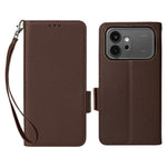 For Honor 600 5G / 600 Pro 5G Case Litchi Texture Wallet Leather Phone Cover with Wrist Strap
