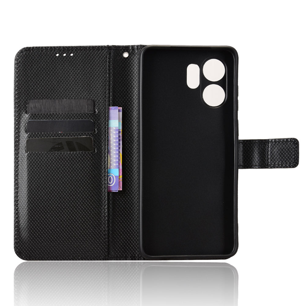 For Honor Play 60A 5G / Honor X6d 5G Leather Wallet Case with Strap Diamond Texture Phone Cover