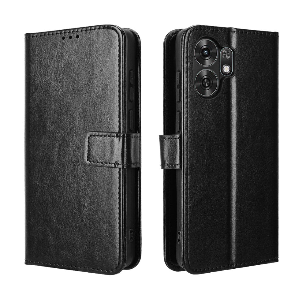 Til Honor Play 60A 5G / Honor X6d 5G PU-læderetui med rem og Crazy Horse-tekstur, telefonpungcover