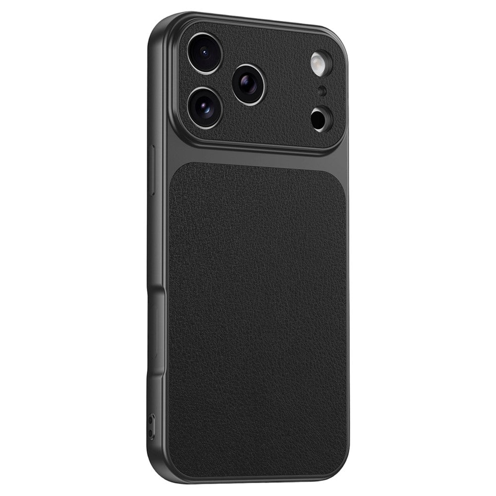 Til iPhone 17 Pro Max Telefoncover Lammeskindsstruktur PC TPU PU Læder Stødsikkert Beskyttende Cover