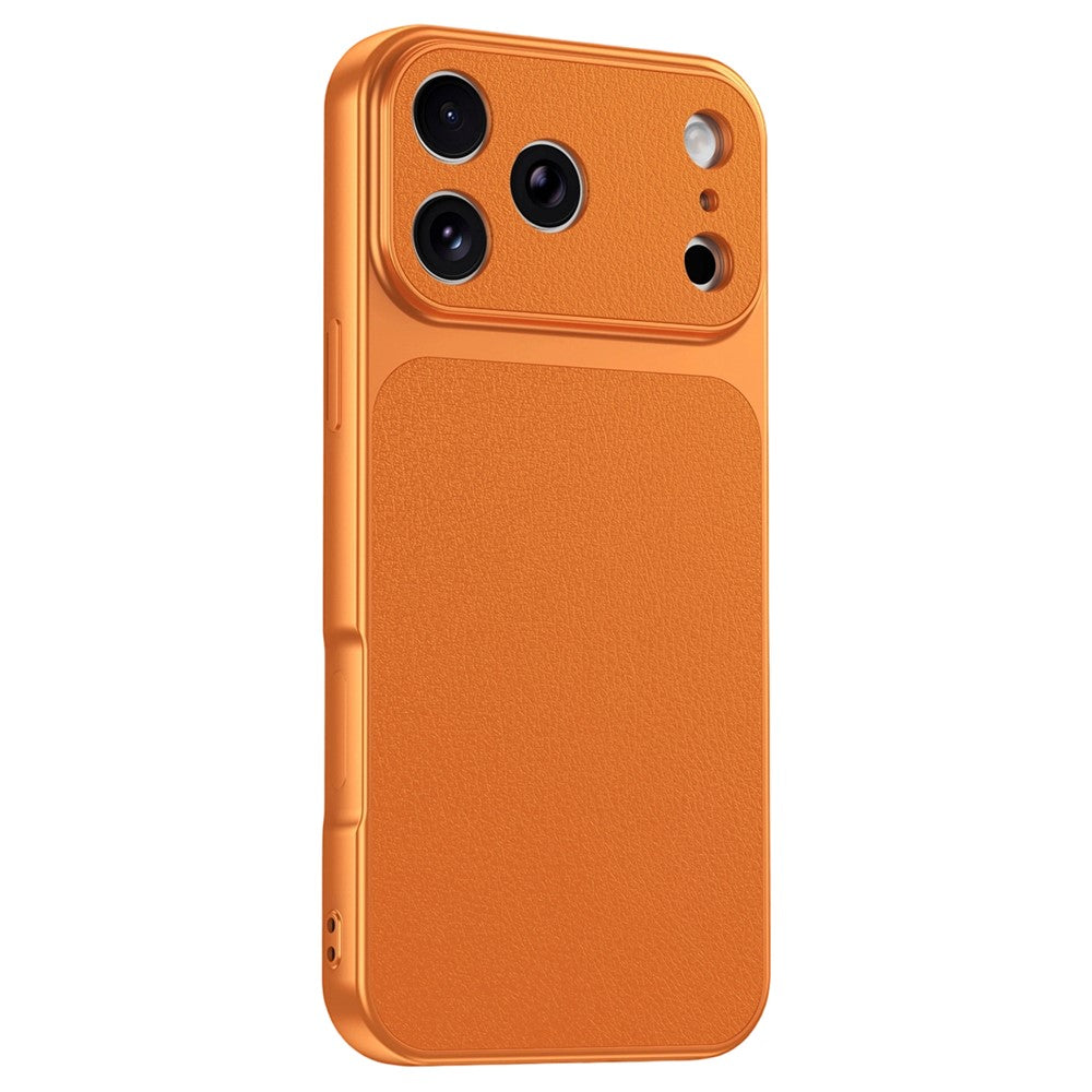 For iPhone 17 Pro Phone Case Lambskin Texture PC TPU PU Leather Shockproof Protective Cover