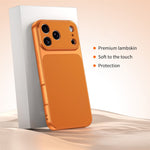 For iPhone 17 Pro Phone Case Lambskin Texture PC TPU PU Leather Shockproof Protective Cover