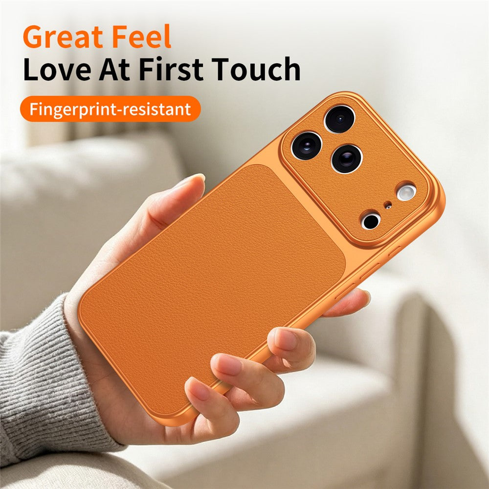 For iPhone 17 Pro Phone Case Lambskin Texture PC TPU PU Leather Shockproof Protective Cover
