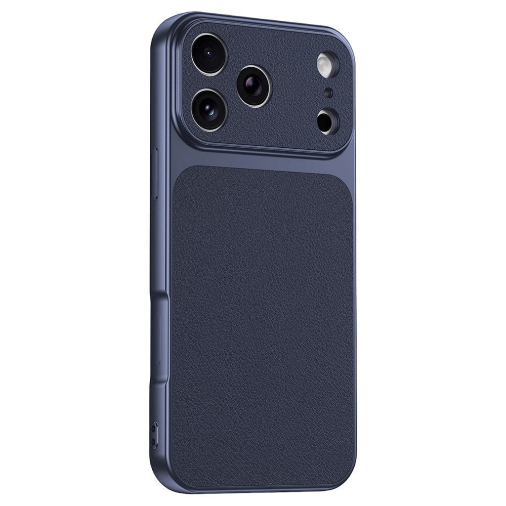 For iPhone 17 Pro Phone Case Lambskin Texture PC TPU PU Leather Shockproof Protective Cover