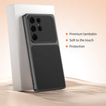 For Samsung Galaxy S26 Ultra Phone Case Lambskin Texture PC TPU PU Leather Shockproof Protective Cover