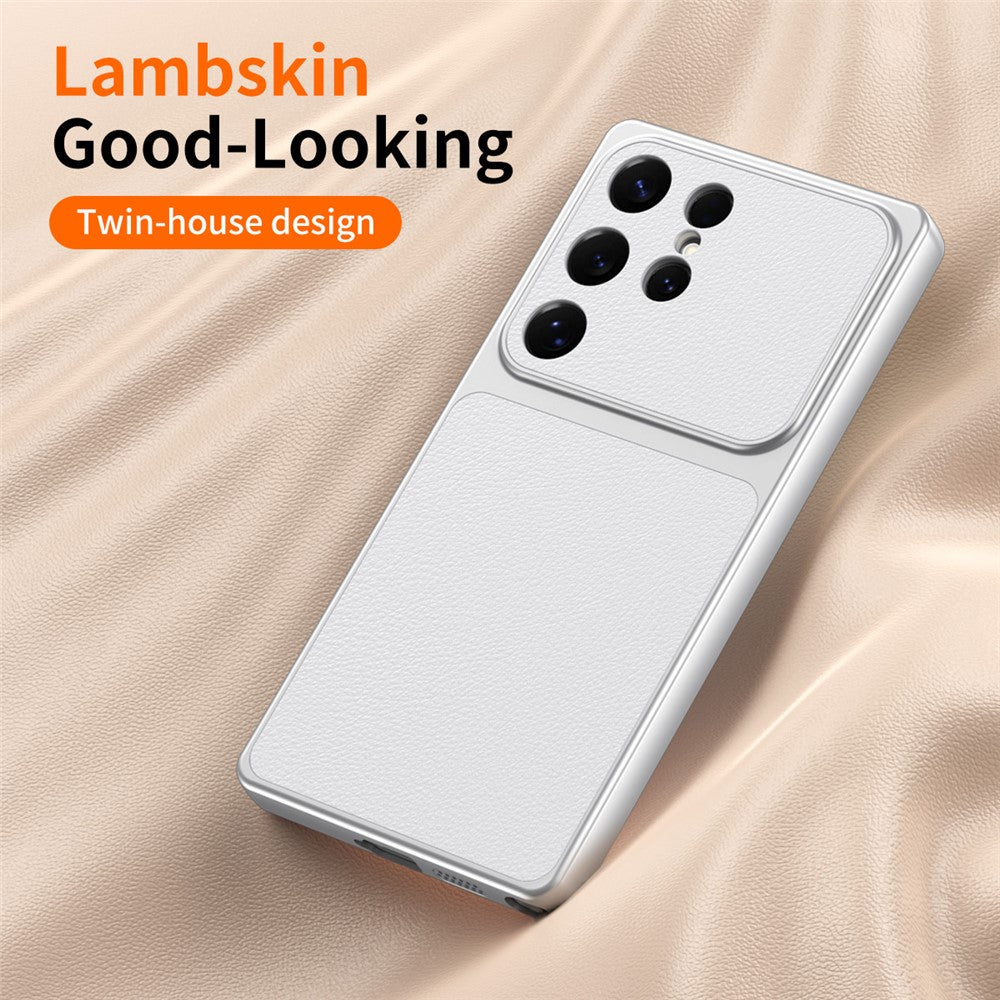For Samsung Galaxy S26 Ultra Phone Case Lambskin Texture PC TPU PU Leather Shockproof Protective Cover