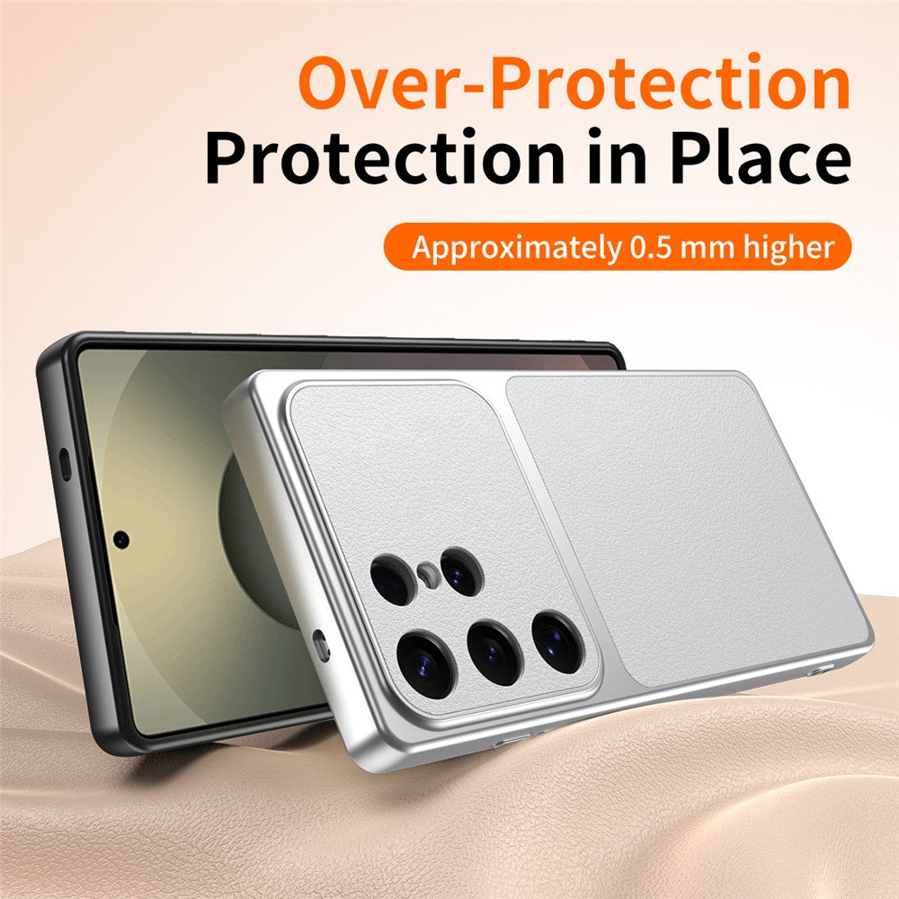 For Samsung Galaxy S26 Ultra Phone Case Lambskin Texture PC TPU PU Leather Shockproof Protective Cover
