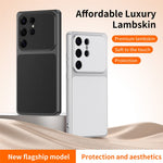 For Samsung Galaxy S26 Ultra Phone Case Lambskin Texture PC TPU PU Leather Shockproof Protective Cover