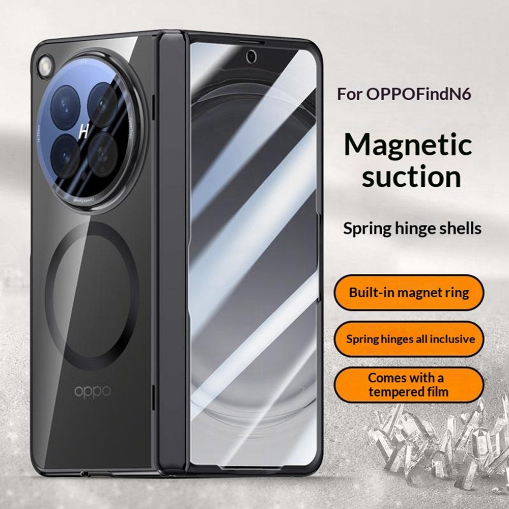 For Oppo Find N6 5G Magnetic Case Hard PC + Acrylic Phone Cover with HD Screen Protector
