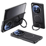 For Oppo Find N6 5G Magnetic Case with Tempered Glass Lens Protector 360° Rotating Ring Kickstand Protective Cover