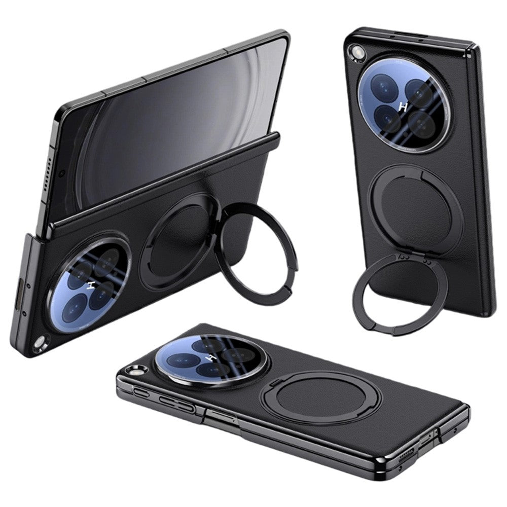 For Oppo Find N6 5G Magnetic Case with Tempered Glass Lens Protector 360° Rotating Ring Kickstand Protective Cover