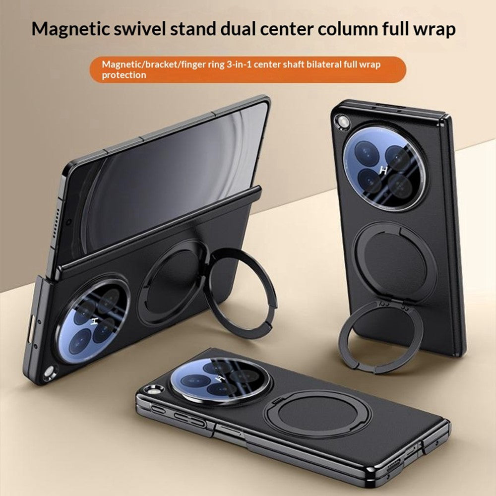For Oppo Find N6 5G Magnetic Case with Tempered Glass Lens Protector 360° Rotating Ring Kickstand Protective Cover