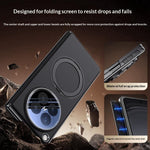 For Oppo Find N6 5G Magnetic Case with Tempered Glass Lens Protector 360° Rotating Ring Kickstand Protective Cover