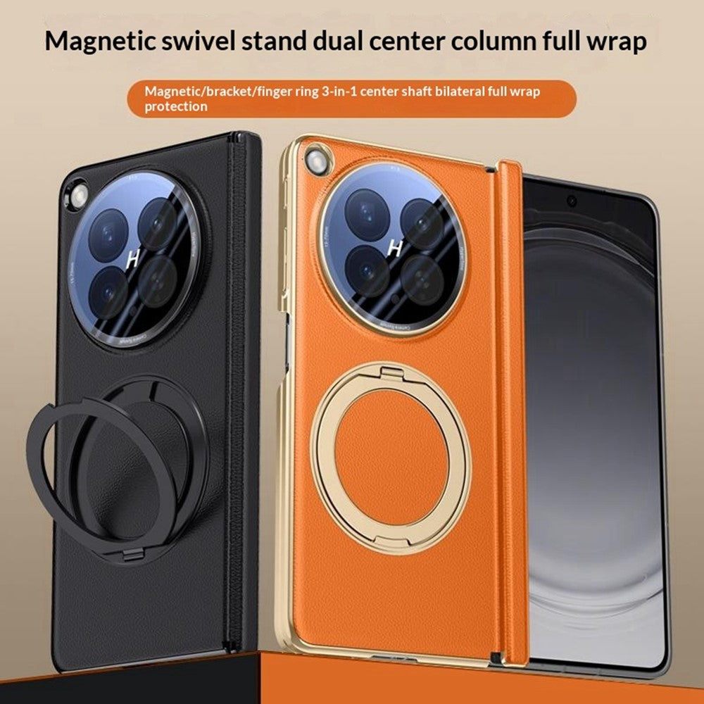 For Oppo Find N6 5G Magnetic Case with Tempered Glass Lens Protector 360° Rotating Ring Kickstand Protective Cover