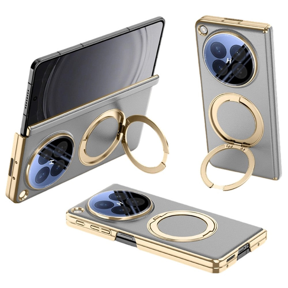 For Oppo Find N6 5G Magnetic Case with Tempered Glass Lens Protector 360° Rotating Ring Kickstand Protective Cover
