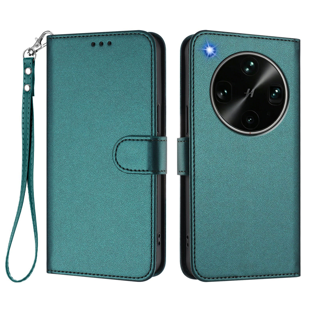 For Oppo Find X9 Ultra 5G Leather Case Wallet Stand Phone Cover with Wrist Strap