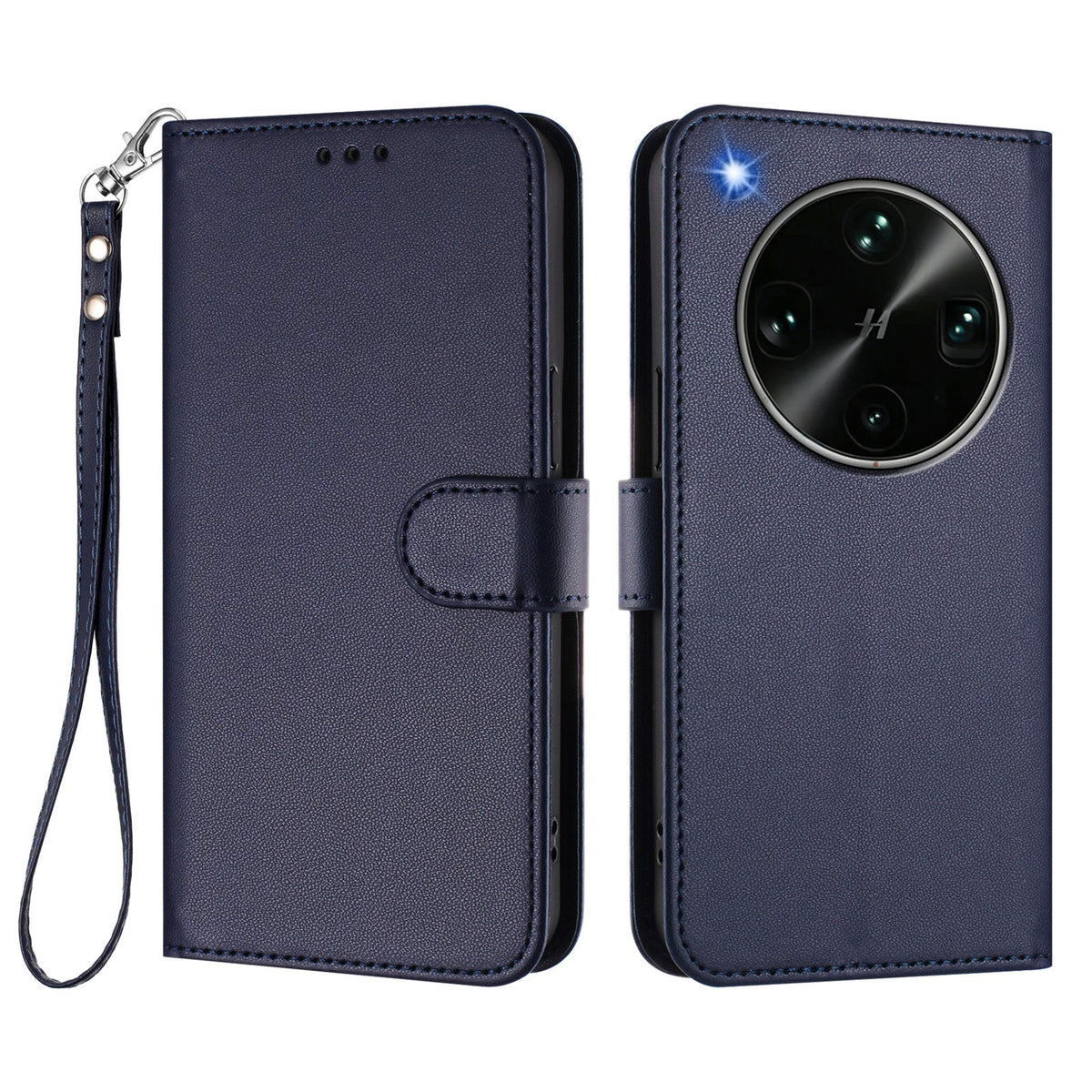 For Oppo Find X9 Ultra 5G Leather Case Wallet Stand Phone Cover with Wrist Strap