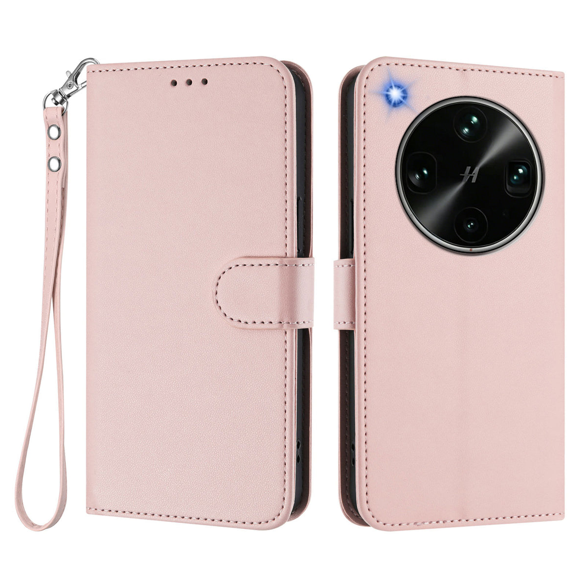 For Oppo Find X9 Ultra 5G Leather Case Wallet Stand Phone Cover with Wrist Strap