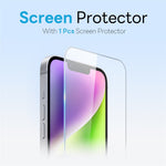 NORTHJO For iPhone 14 Plus Case Compatible with MagSafe Translucent Matte Shockproof Phone Cover with Tempered Glass Film