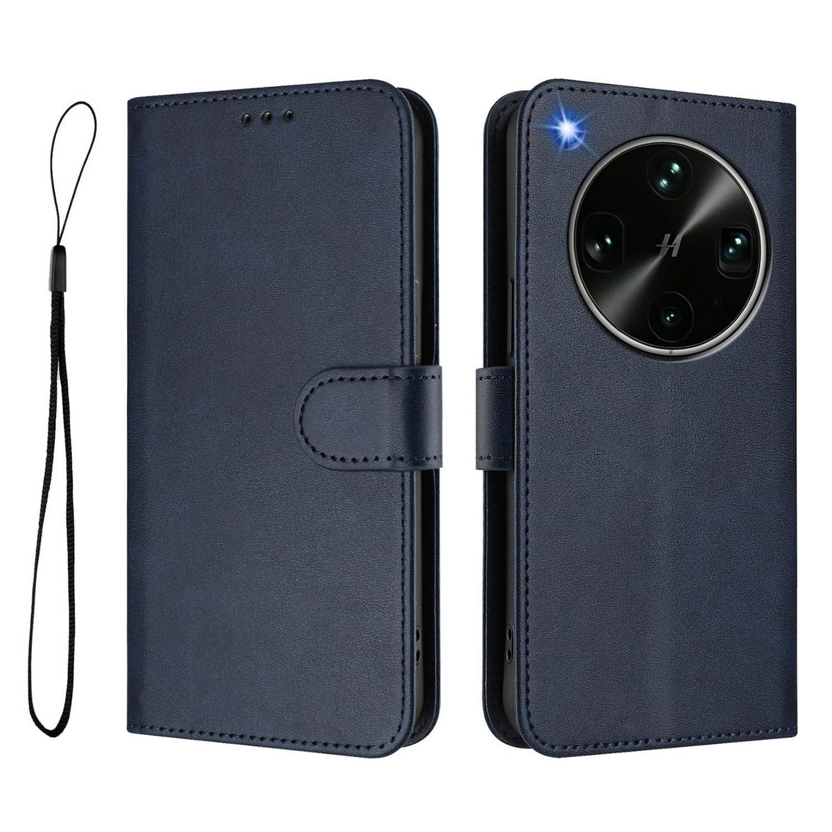 For Oppo Find X9 Ultra 5G Pung Etui RFID Blokerende Kalveskinds Tekstur Læder Stativ Telefon Cover med Rem