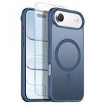 NORTHJO Til iPhone Air-cover, kompatibel med MagSafe gennemsigtigt mat stødsikkert telefoncover med hærdet glasfilm