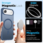 NORTHJO Til iPhone Air-cover, kompatibel med MagSafe gennemsigtigt mat stødsikkert telefoncover med hærdet glasfilm