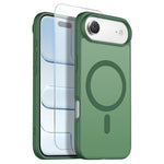 NORTHJO Til iPhone Air-cover, kompatibel med MagSafe gennemsigtigt mat stødsikkert telefoncover med hærdet glasfilm