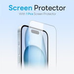 NORTHJO For iPhone 15 Plus Magnetic Case Translucent Matte Shockproof Phone Cover Set with Front Screen Protector + Lens Film