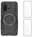 WANLONFENG magnetisk etui til OnePlus 15T 5G i DJ-serien af PC og TPU med 2 hærdede glasbeskyttelsesfilm