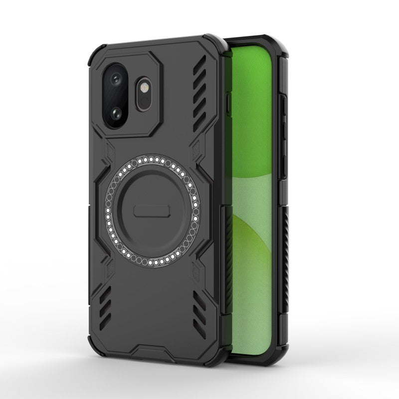 WANLONFENG magnetisk etui til OnePlus 15T 5G i DJ-serien af PC og TPU med 2 hærdede glasbeskyttelsesfilm
