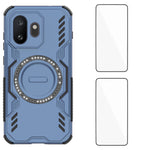 WANLONFENG magnetisk etui til OnePlus 15T 5G i DJ-serien af PC og TPU med 2 hærdede glasbeskyttelsesfilm