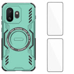 WANLONFENG magnetisk etui til OnePlus 15T 5G i DJ-serien af PC og TPU med 2 hærdede glasbeskyttelsesfilm