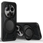 For Xiaomi 17 Ultra 5G Case Magnetic Kickstand Hollow Heat Dissipation Silicone + PC + Metal Bumper Phone Cover