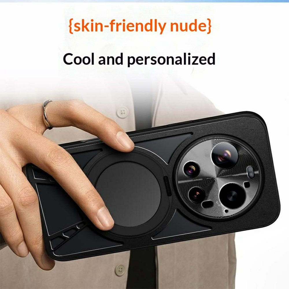 For Xiaomi 17 Ultra 5G Case Magnetic Kickstand Hollow Heat Dissipation Silicone + PC + Metal Bumper Phone Cover
