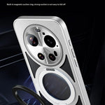 For Xiaomi 17 Ultra 5G Case Magnetic Kickstand Hollow Heat Dissipation Silicone + PC + Metal Bumper Phone Cover