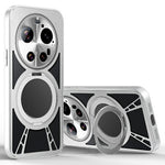 For Xiaomi 17 Ultra 5G Case Magnetic Kickstand Hollow Heat Dissipation Silicone + PC + Metal Bumper Phone Cover