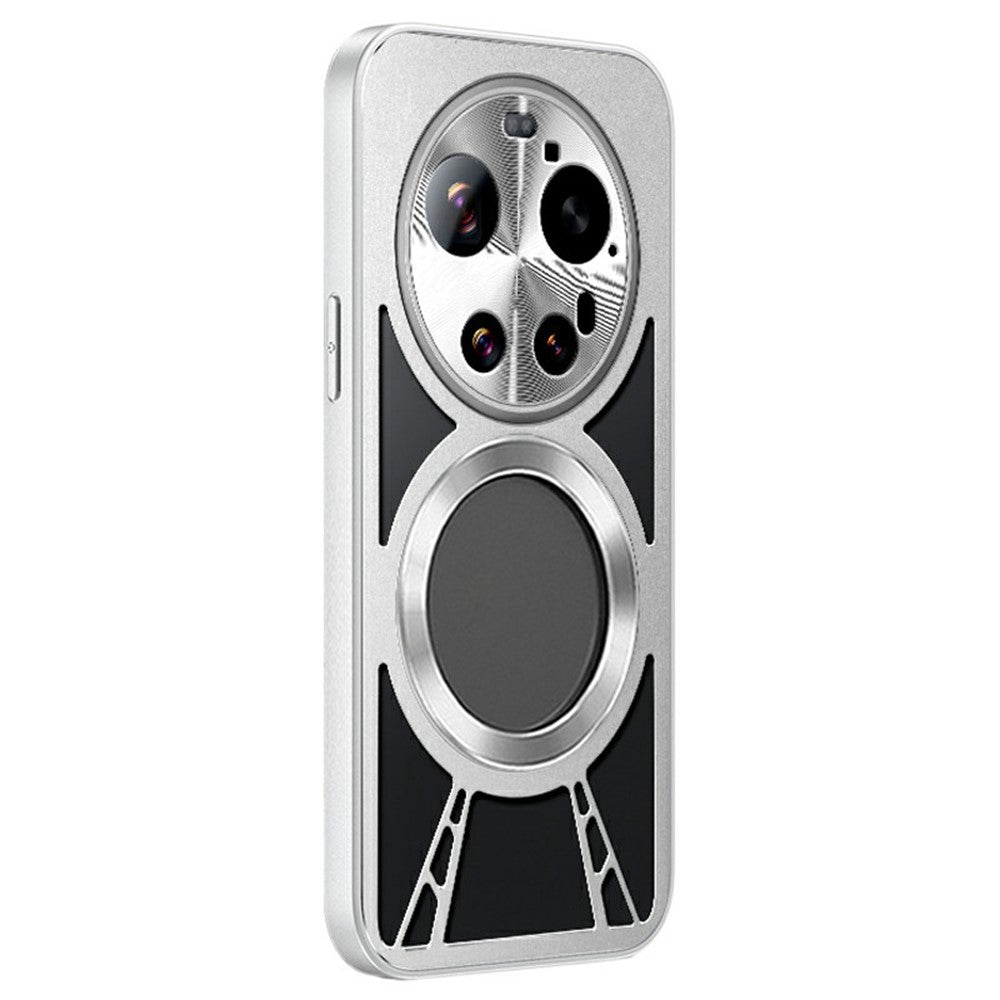 For Xiaomi 17 Ultra 5G Magnetic Case Hollow Heat Dissipation Silicone + PC + Metal Bumper Phone Cover