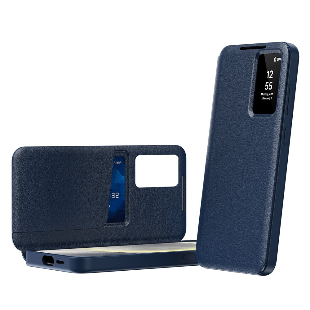 For Samsung Galaxy A57 5G Case with Card Holder Smart View Window Leather Phone Cover