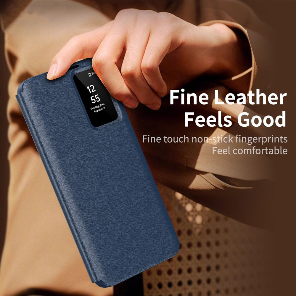 For Samsung Galaxy A57 5G Case with Card Holder Smart View Window Leather Phone Cover