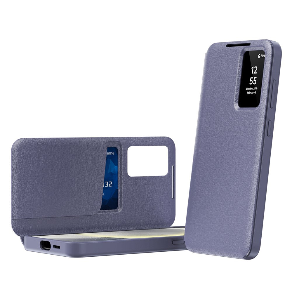For Samsung Galaxy A57 5G Case with Card Holder Smart View Window Leather Phone Cover